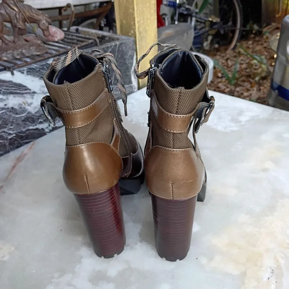 Antonio Melani Women's Brown and Khaki Boots